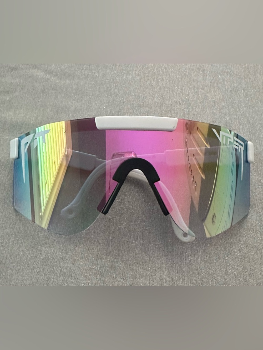 Pit Viper Mirrored White Pastel Gradient Shield Sunglasses